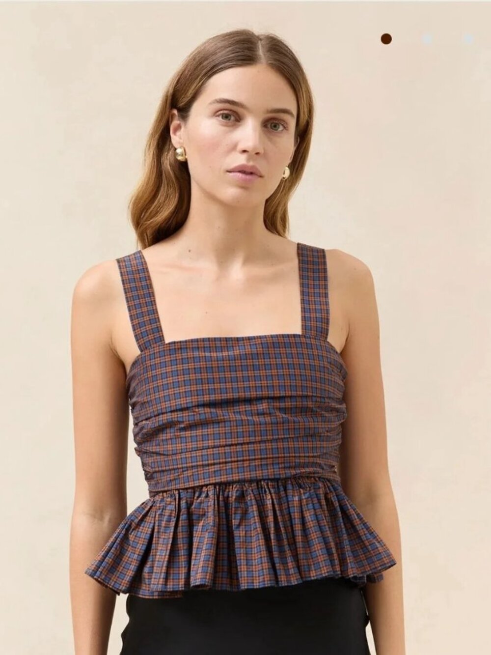 Loeffler Randall Mae Top in Plaid - Size 6